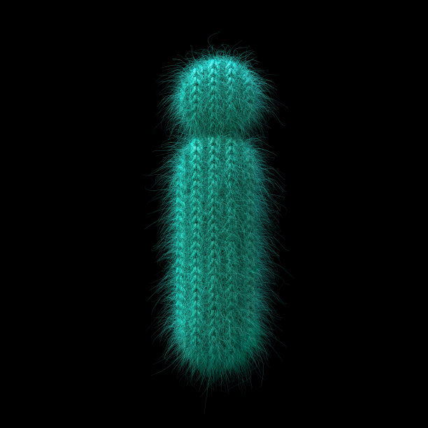 羊毛字母I -小型3d针织字体-适合冬季，针织或羊毛相关科目图片下载