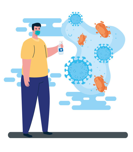 戴防护口罩的男子图片下载