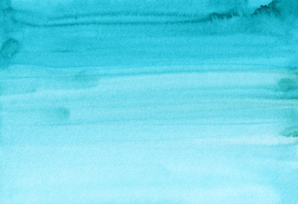 水彩亮蓝色纹理背景手绘。水彩画天蓝色梯度纸。图片下载