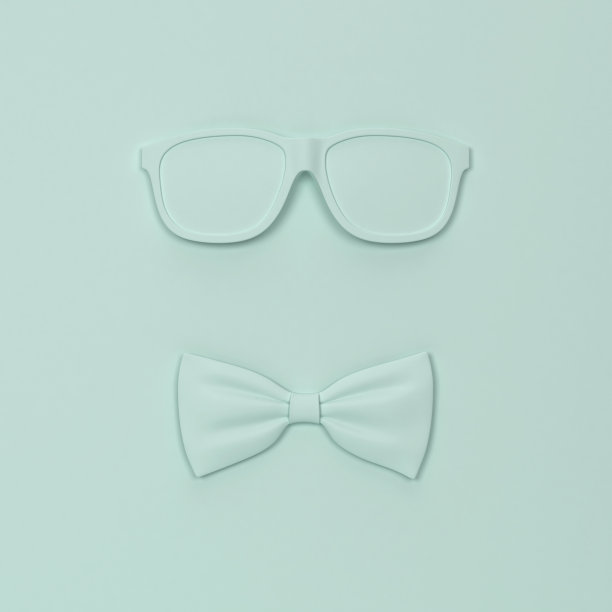 戴着领结的眼镜图片下载