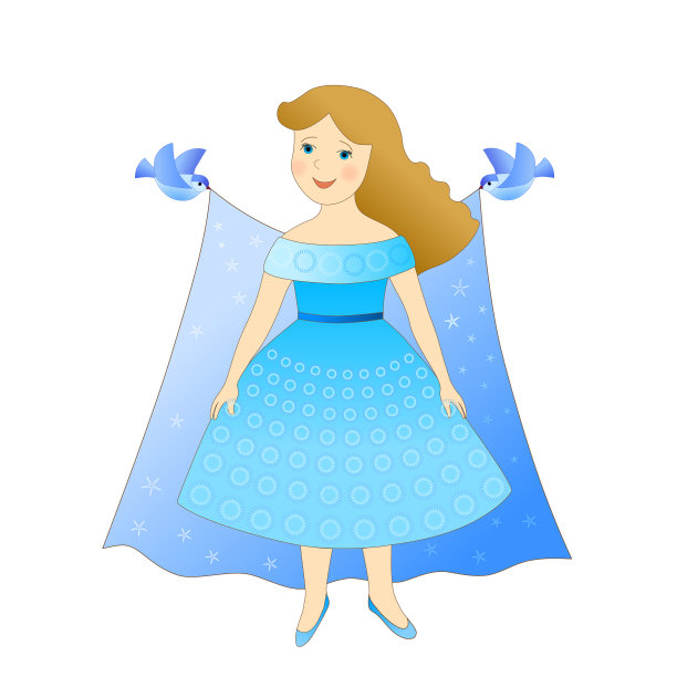 女孩穿上童话斗篷图片下载