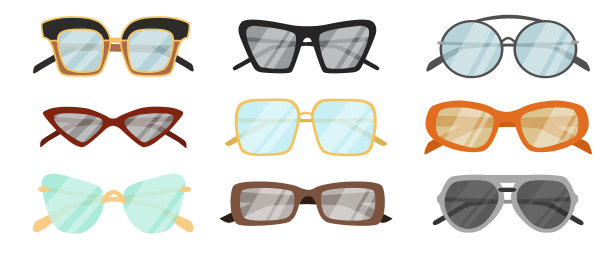 夏季太阳镜集合图片下载