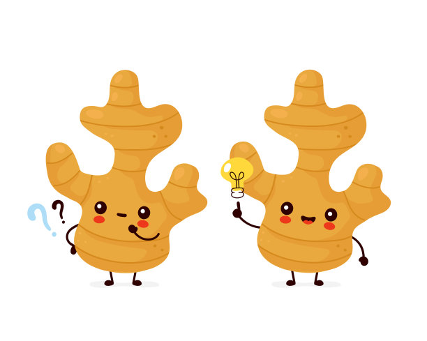 可爱快乐有趣的姜根带问号图片下载