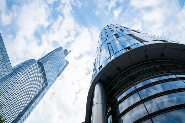 中国南京蓝色现代办公大楼图片下载