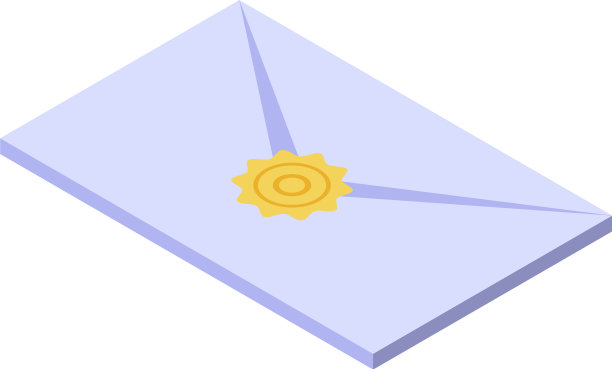 公证信图标等距风格图片下载