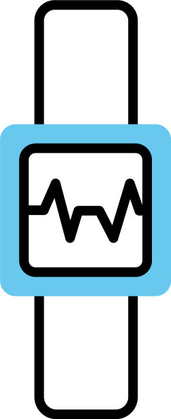 智能手表与有氧应用线半彩色风格图片下载