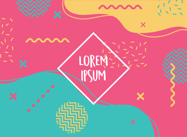 孟菲斯抽象波普艺术色彩80年代90年代风格图片下载