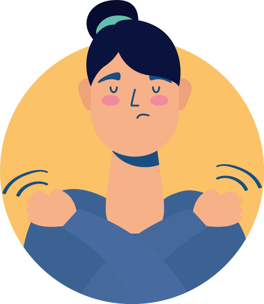 年轻女子肌肉疼痛，化身角色图片下载