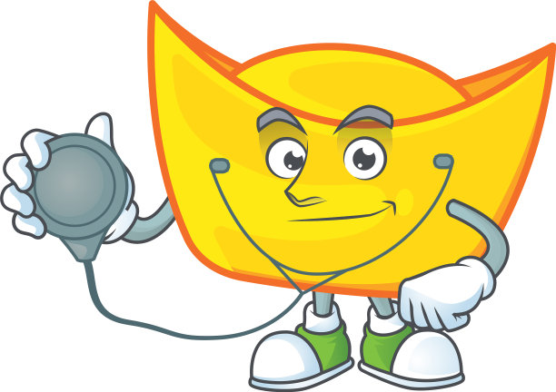 中国的金元宝，穿着医生服，带着工具图片下载