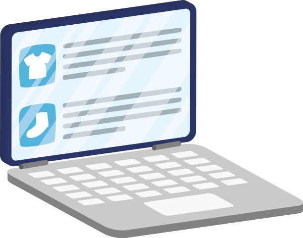 用笔记本电脑和衣服进行网上商务图片下载