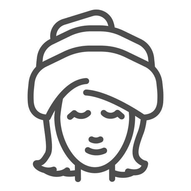 毛巾上女孩头线图标水疗沙龙程序图片下载