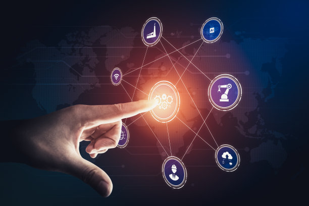 工业4.0技术概念——第四次工业革命的智能工厂图片下载