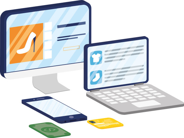 台式机和笔记本电脑与手机电子商务图片下载