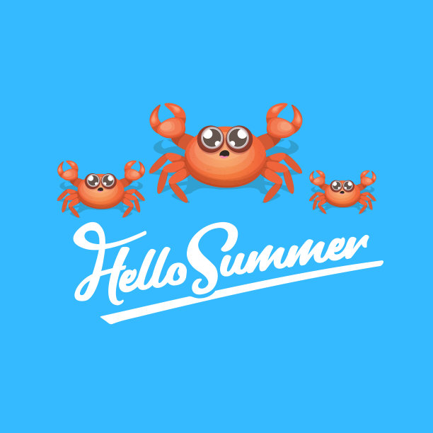 你好夏季海报设计模板与时髦的红色图片下载