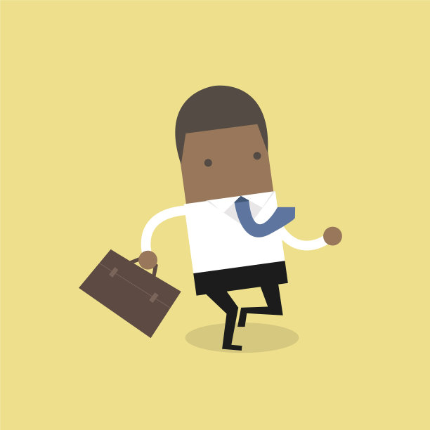 一个非洲商人拿着公文包跑着图片下载