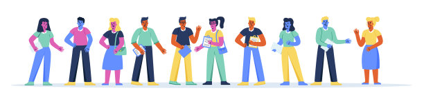 横横幅与快乐的商业人士图片下载