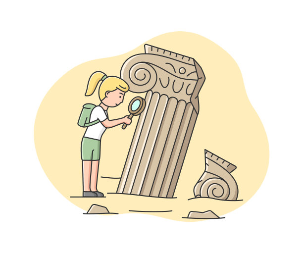 考古学家发掘妇女的概念图片下载