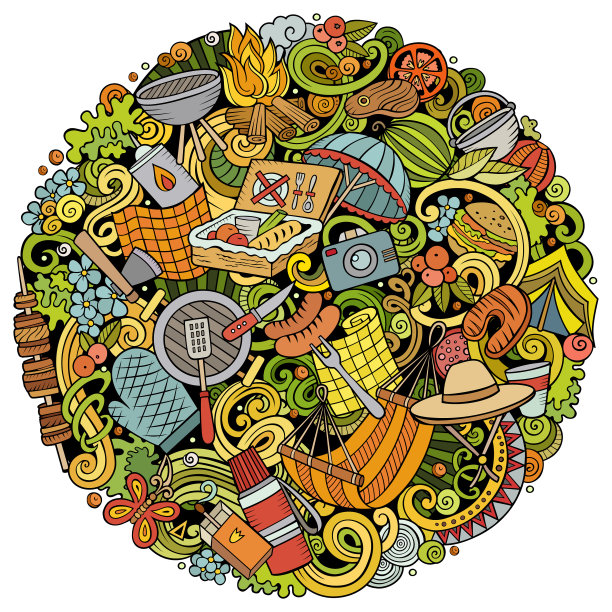 野餐手绘涂鸦烧烤图片下载