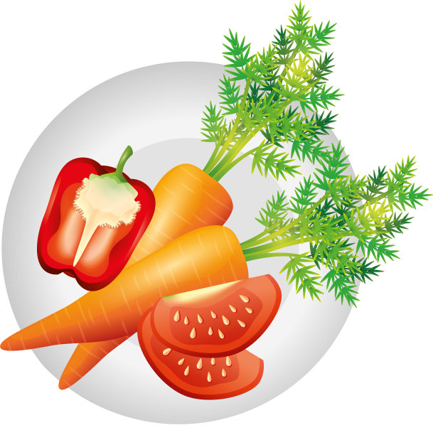 胡萝卜、辣椒和番茄设计图片下载