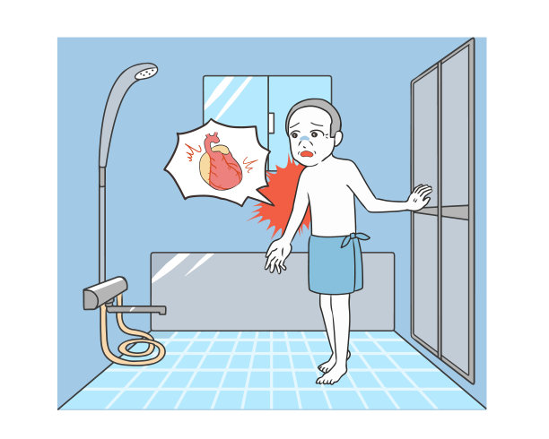 热休克在浴室，老人用心图片下载
