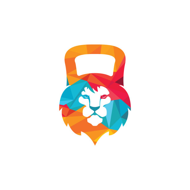 健身房狮子标志模板设计图片下载