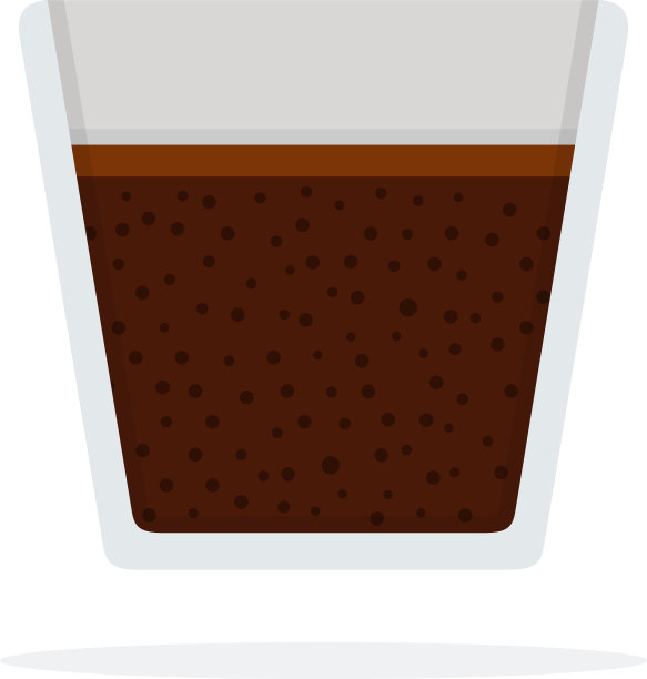 浓缩咖啡在一个玻璃图标扁平孤立图片下载