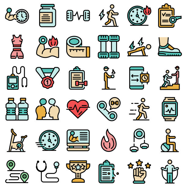 个人教练图标设置为平面矢量图片下载