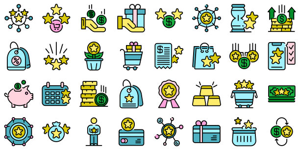奖励图标设置矢量平图片下载