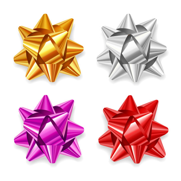 彩色丝带孤立在白色背景上图片下载