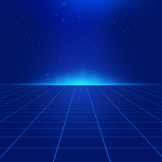 抽象明亮复古的深蓝色紫色背景未来主义景观80年代风格。矢量插图80党的背景。80年代复古科幻背景。光透视网格。图片下载