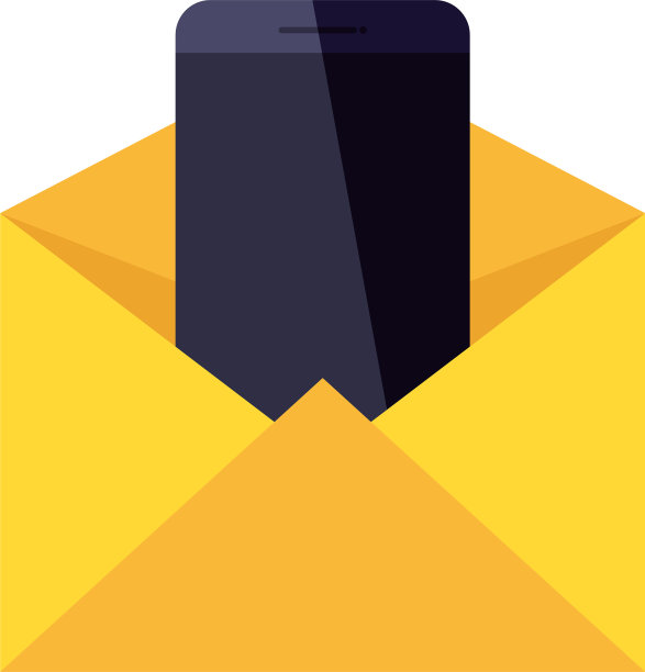 智能手机信封内的信息设计图片下载