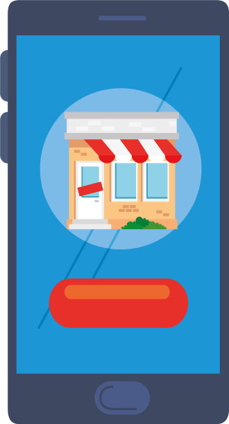 商店与智能手机设计帐篷图片下载