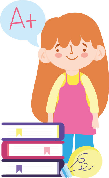 网上教育小女孩学生用书的主意图片下载