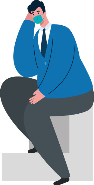 商人戴着医用口罩和领带图片下载