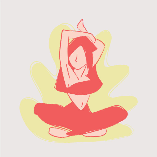 矢量健身女孩做伸展运动。运动后，做伸展运动。图片下载