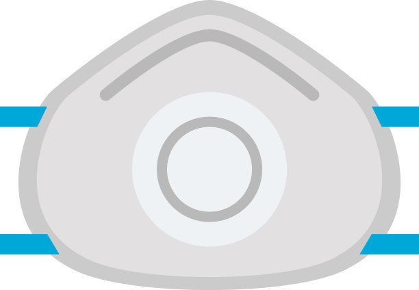 带有过滤器的灰色医用口罩防护配件图片下载