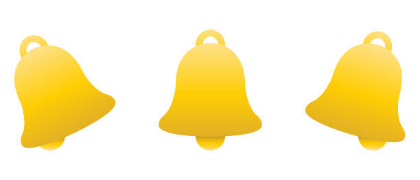 圣诞钟声。一组平面图标。矢量插图。图片下载