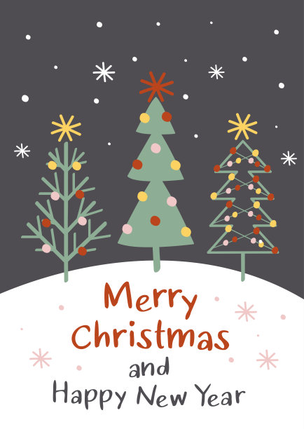 贺卡和圣诞树图片下载