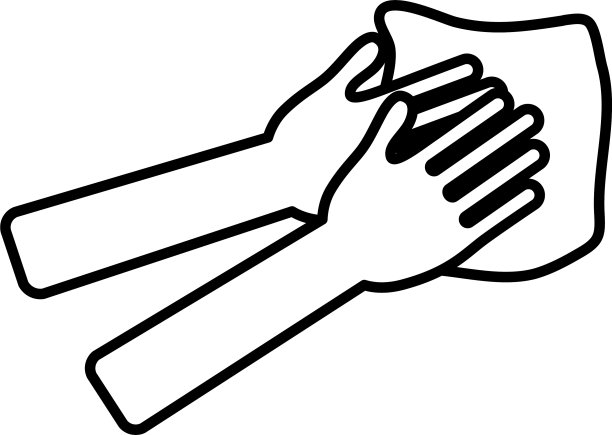 手与纸巾图标线条风格图片下载