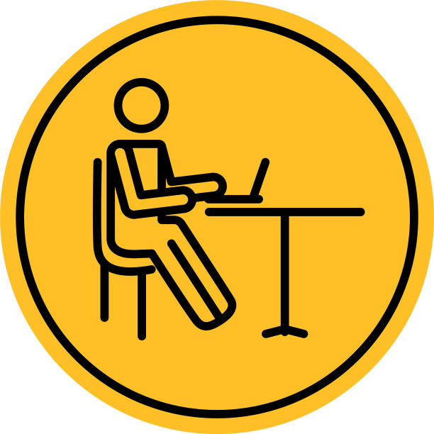 象形文字的人在桌子上用笔记本电脑工作图片下载