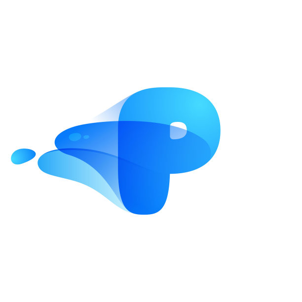 P字母标志由清水和露珠制成。图片下载