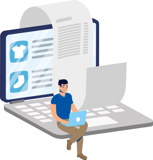 商务在线电子商务在笔记本电脑与男人图片下载