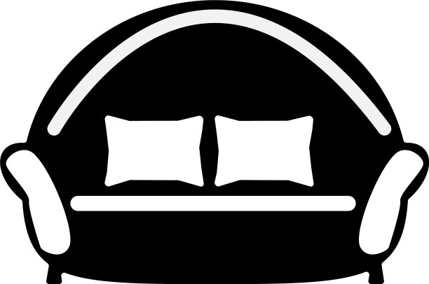 白色背景上的沙发图标现代豪华图片下载