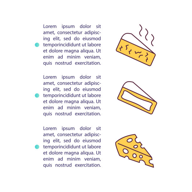 奶酪类型概念图标与文本图片下载