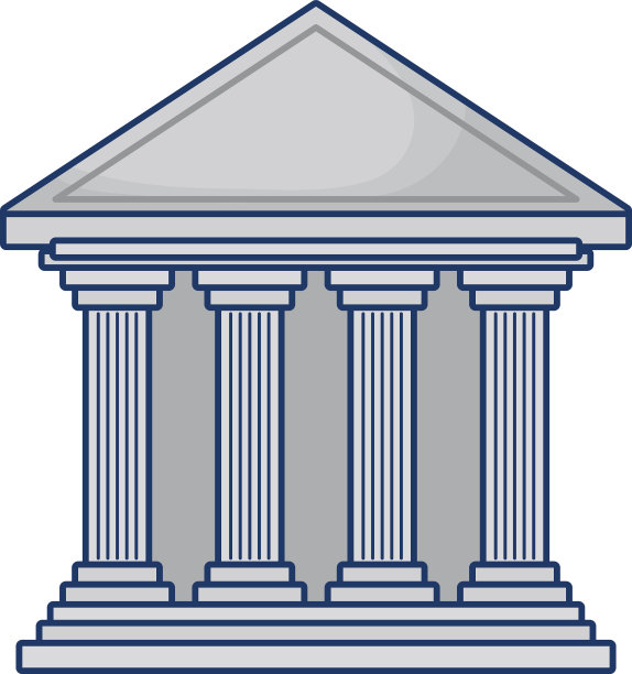 银行大楼外立面孤立图标图片下载