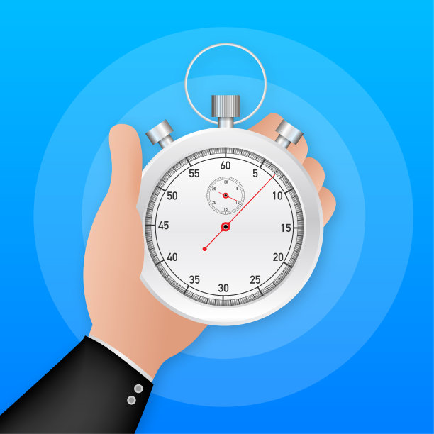 计时器手卡通风格。商业管理。秒表图标矢量。时间管理。矢量插图。图片下载