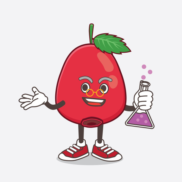 玫瑰果卡通吉祥物教授人物图片下载