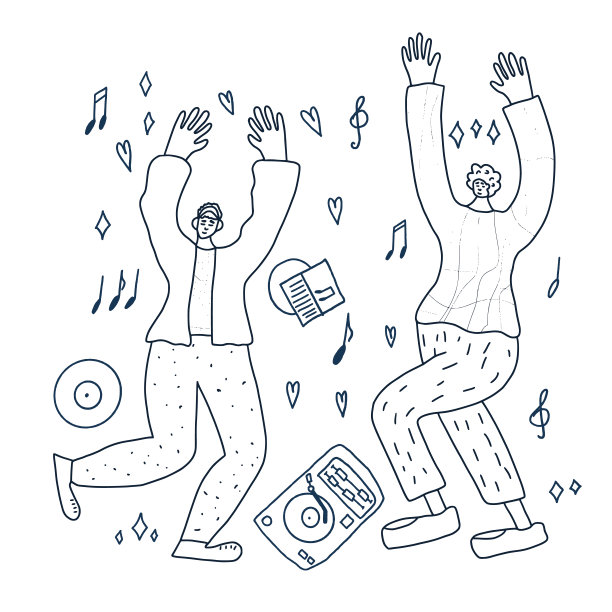 快乐的人们在白色上跳舞唱歌图片下载