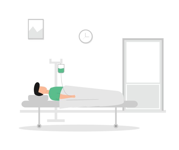 病人躺在床上的设计图片下载
