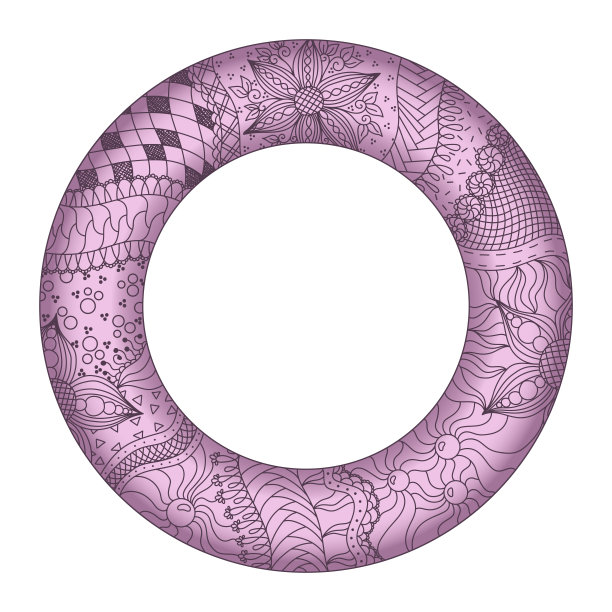 装饰框架模板与花和不同的元素在涂鸦风格。图片下载